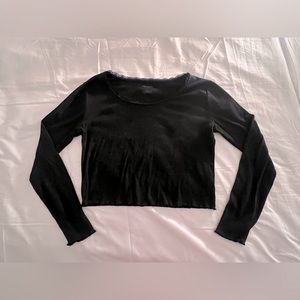 Black long sleeve with lace trim